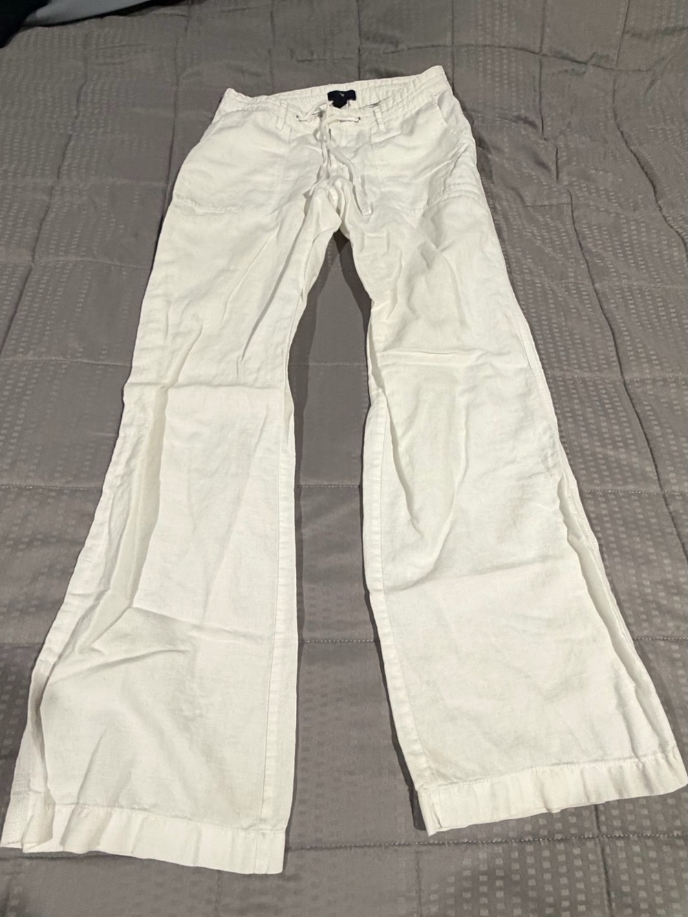 GAP White Wide-Leg Drawstring Pants
